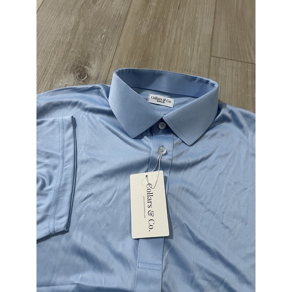 Collars and Co  Collar Polo Solid Blue Size MT Blue